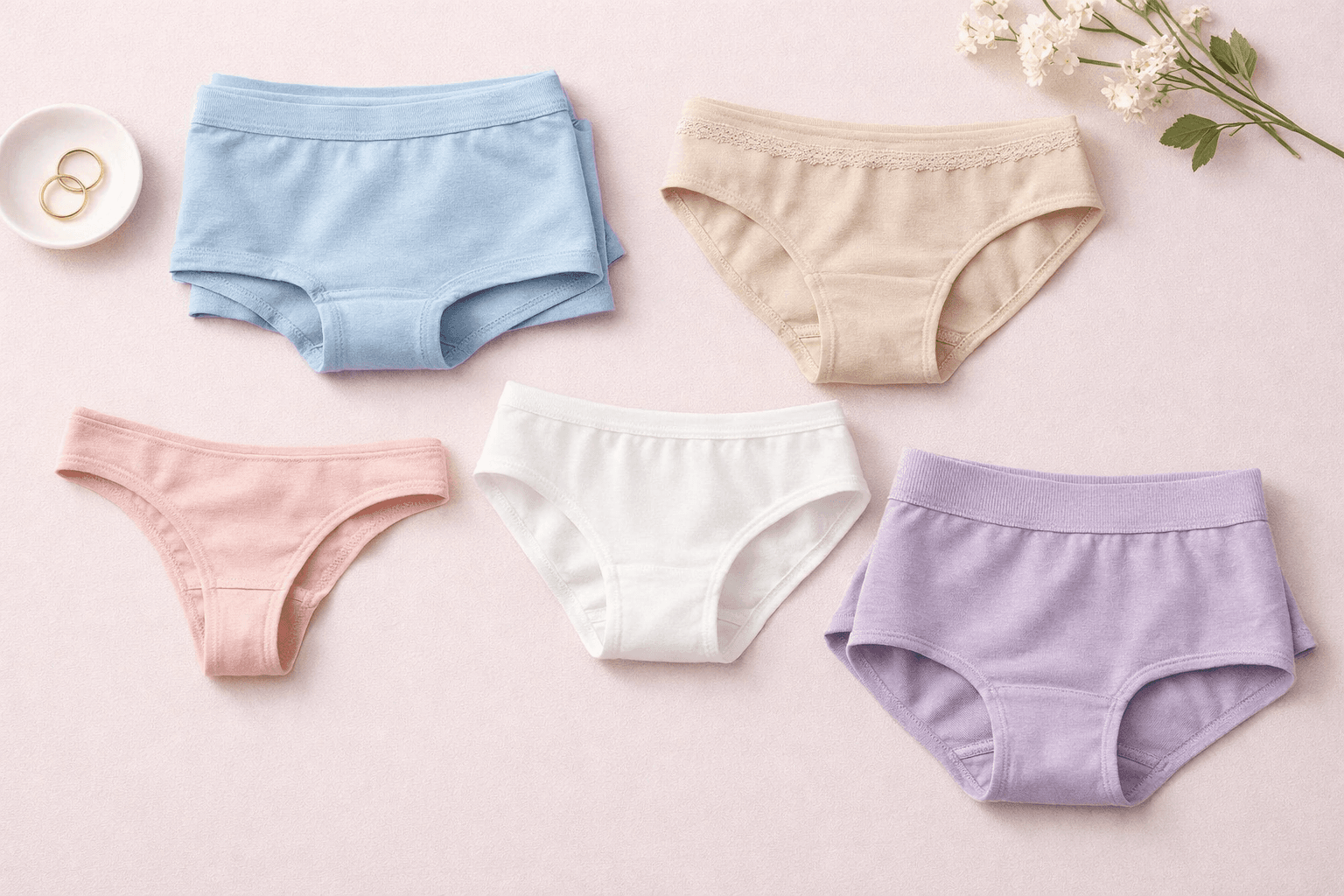 Woman comfortable in everyday underwear