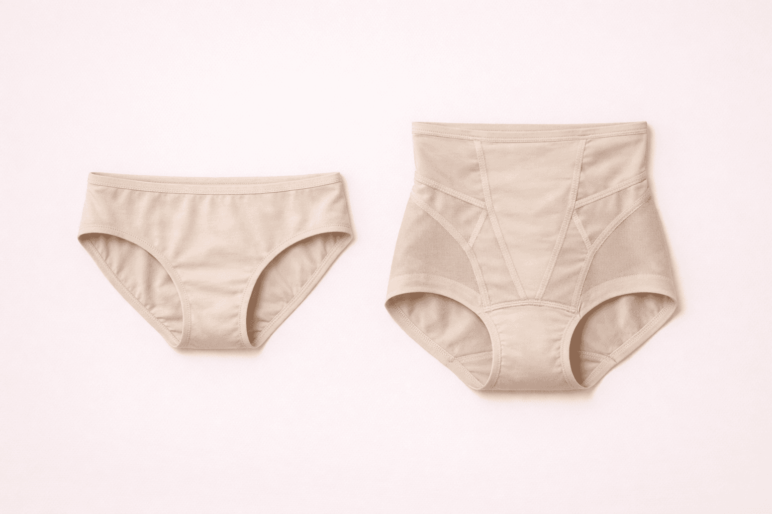 Comparison between shapewear and regular underwear