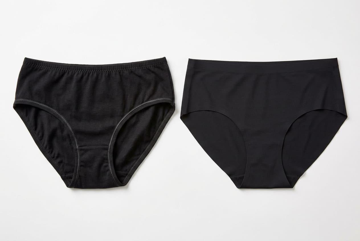 Seamless underwear showing laser-cut edges and smooth construction